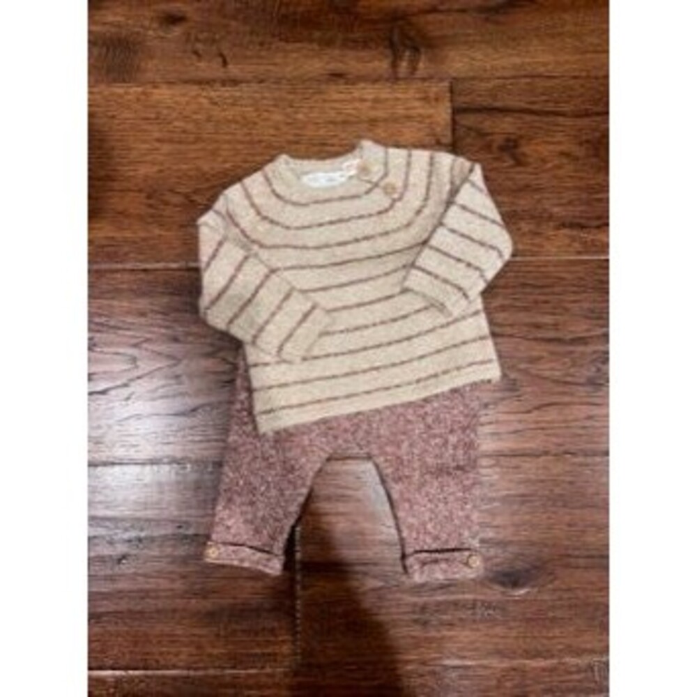 BUNDLE Zara Baby Striped Knit Sweater and Pants Set 1-3 Months EUC